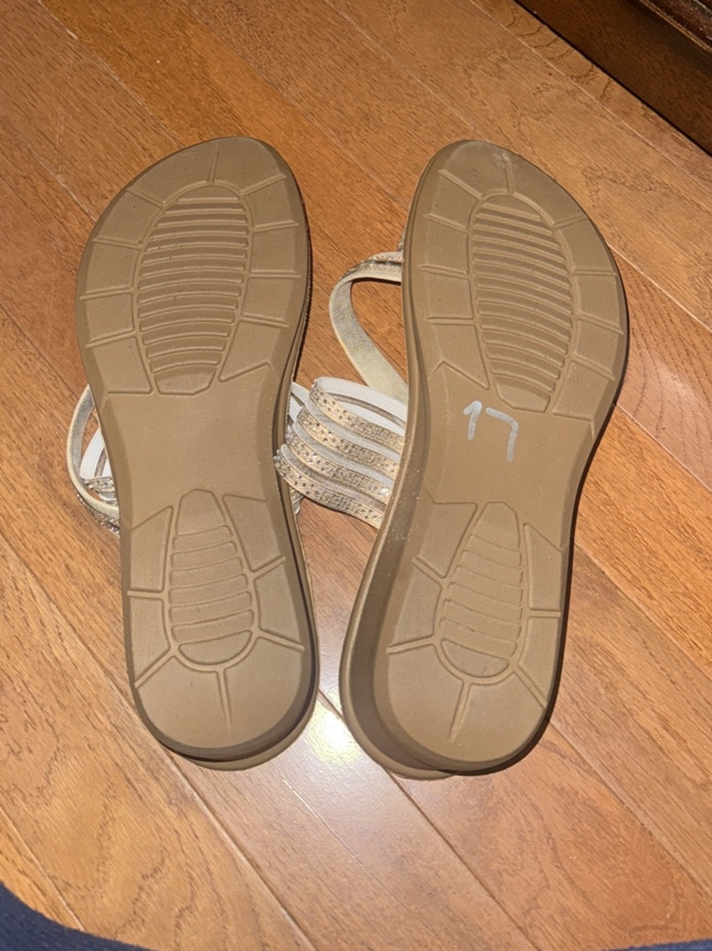 Daisy Fuentes Metallic Champagne Strappy Sandals